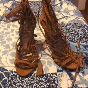 Forever 21 leg wrap high heels